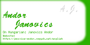 andor janovics business card